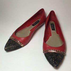 White House Black Market Red Velencia Flat- 7.5